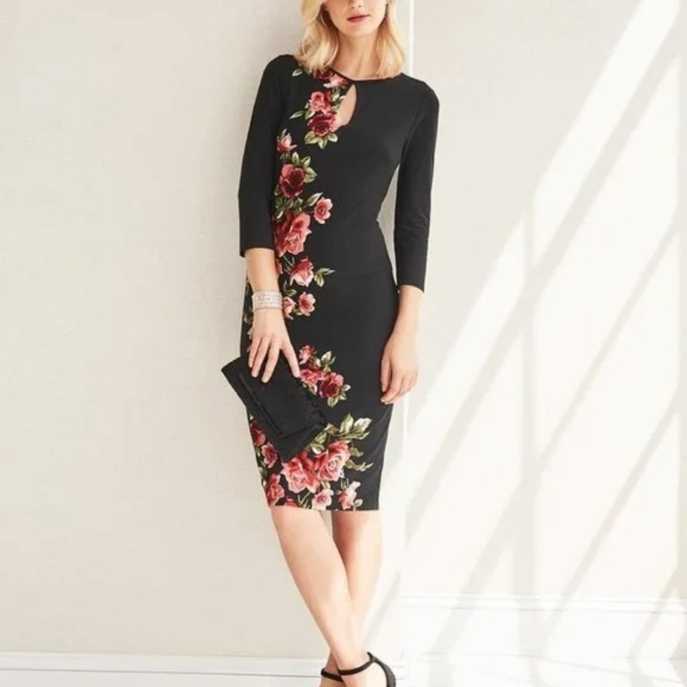 Reversible 3/4-Sleeve Knit Sheath Dress